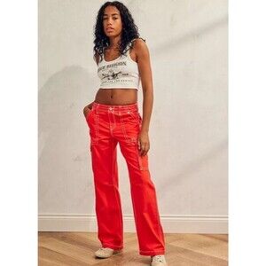True Religion 208061 Women's Military Cargo Pants True Red - Size 30